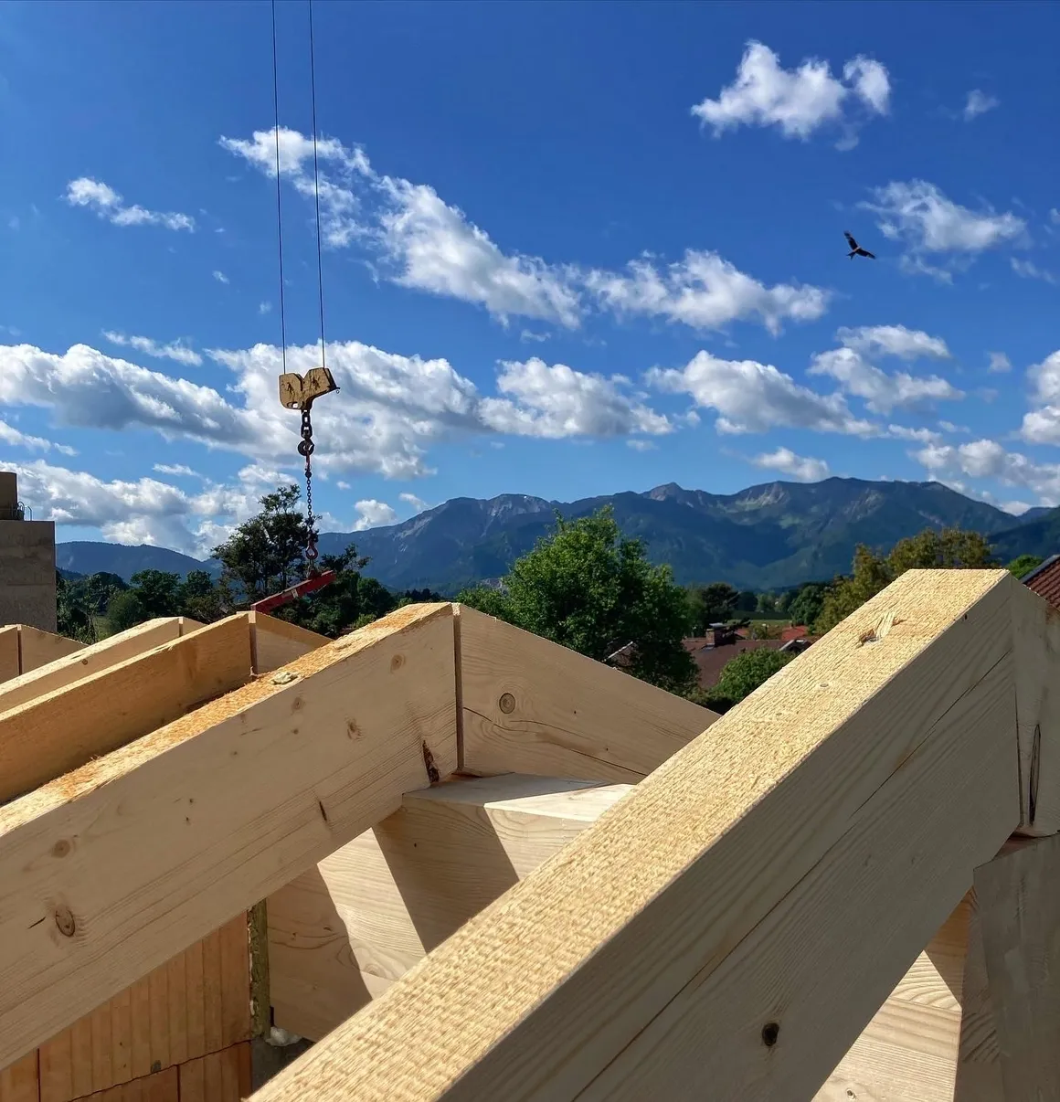 Dachgerüst im bayerischen Oberland