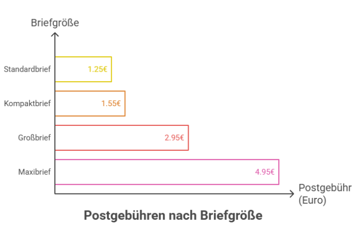 Tabelle für Postgebühren. Birefporto