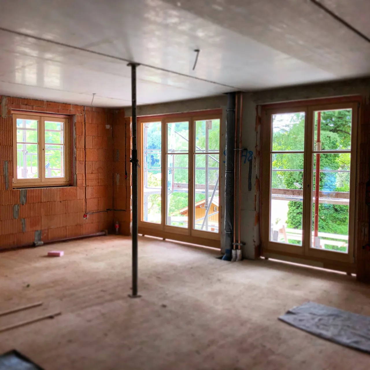 Innenansicht des Rohbaus