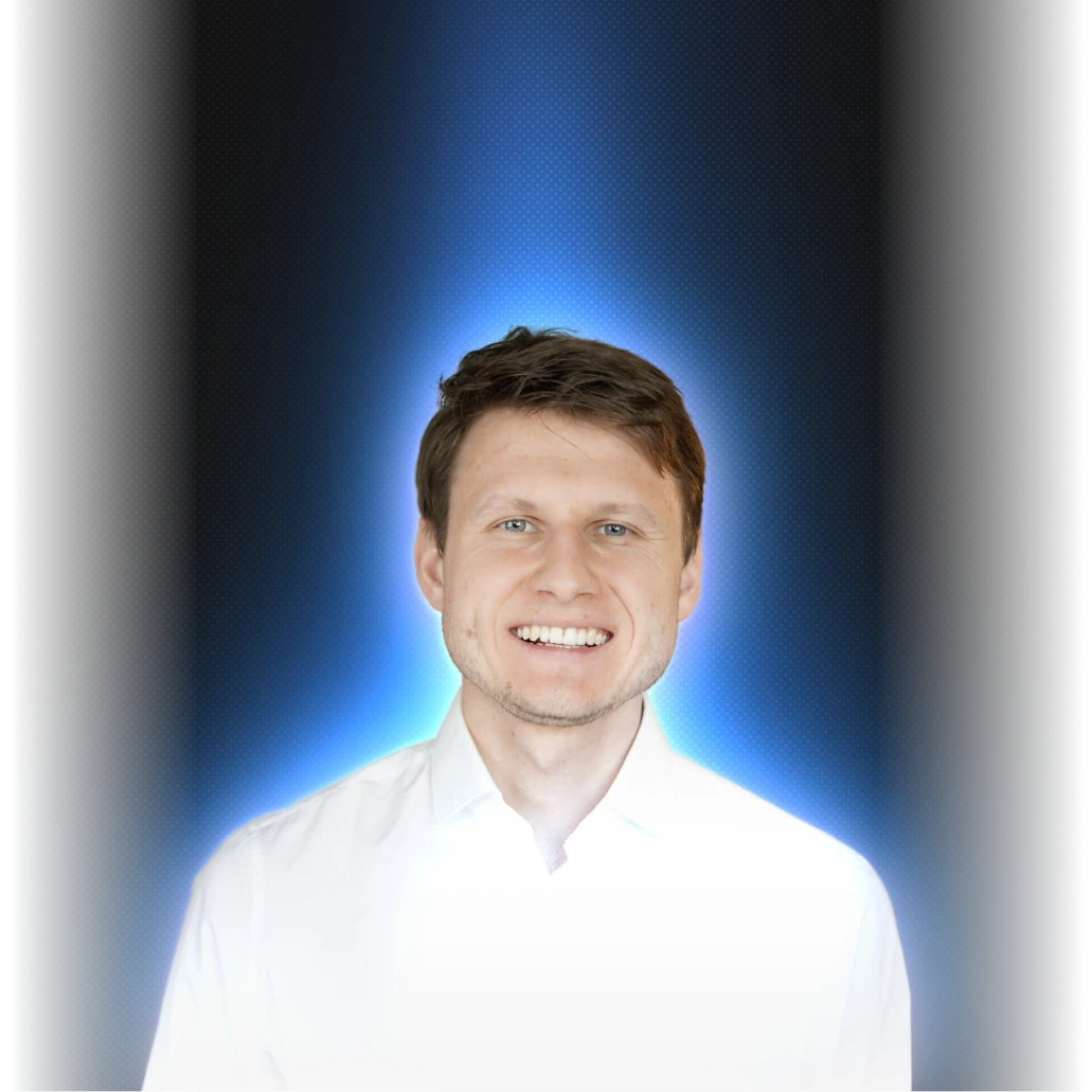 Fabio Huter mit Lichteffekt