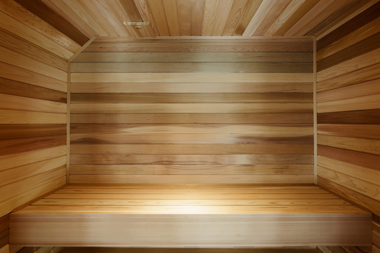 Project detail: Close up inside of sauna walls.