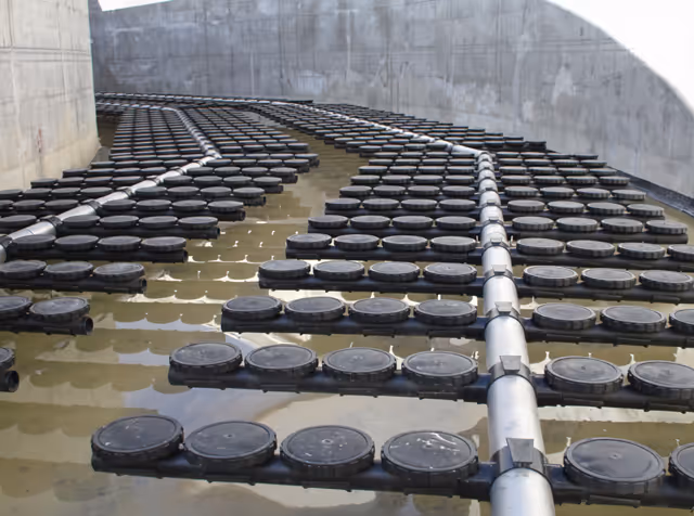 Aeration equipment installed at a wastewater plant