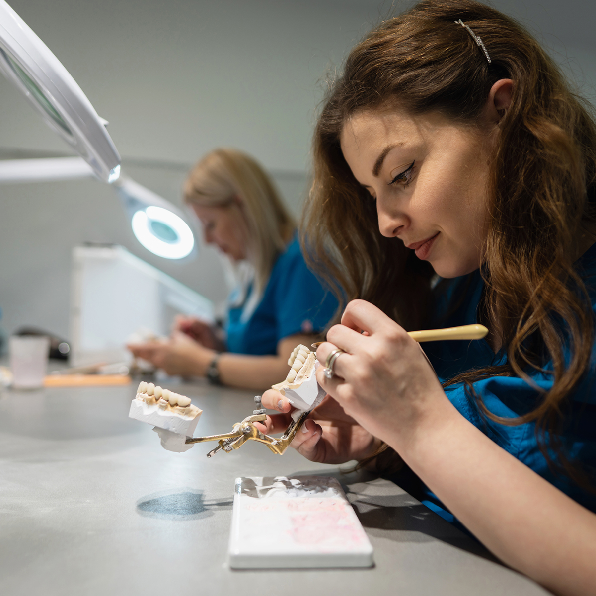 dental lab technician at work