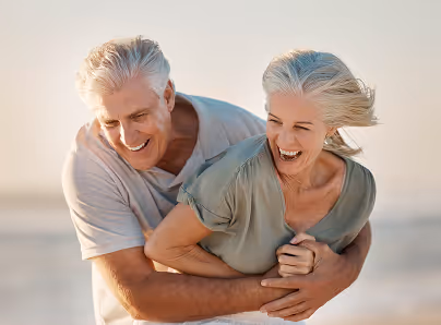 Man and woman hugging