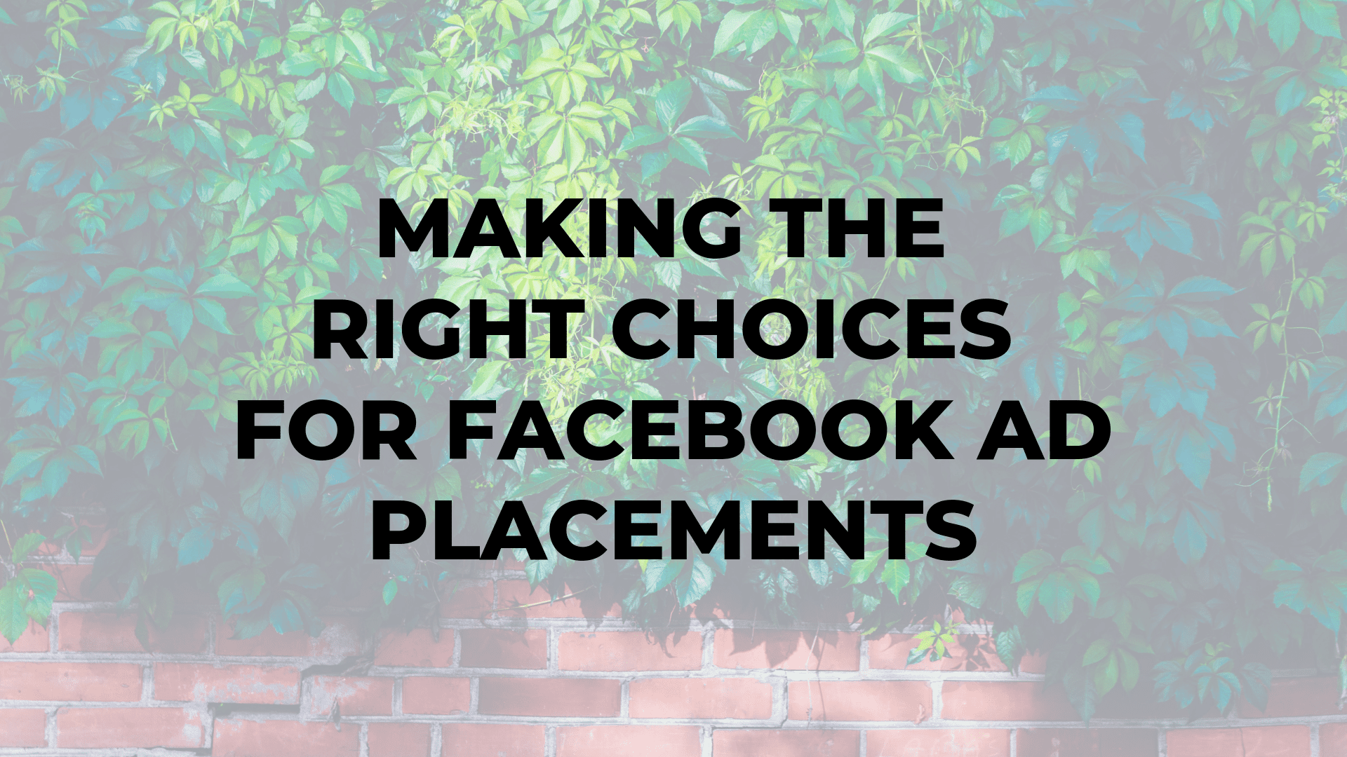 Making the Right Choices for Facebook Ad Placements
