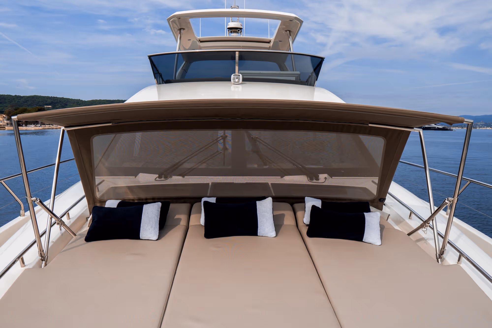 Luxury yacht rental sun pads