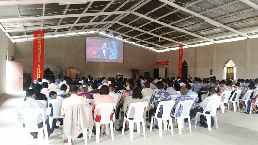 Attendees watch the GLS in Nicaragua