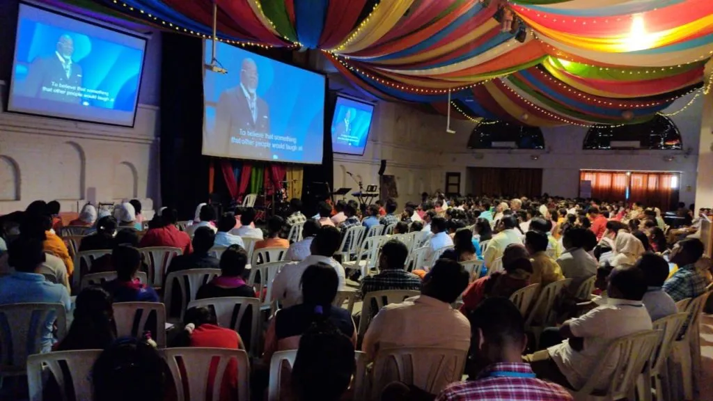 Guests in India watching Bishop TD Jakes at the GLS