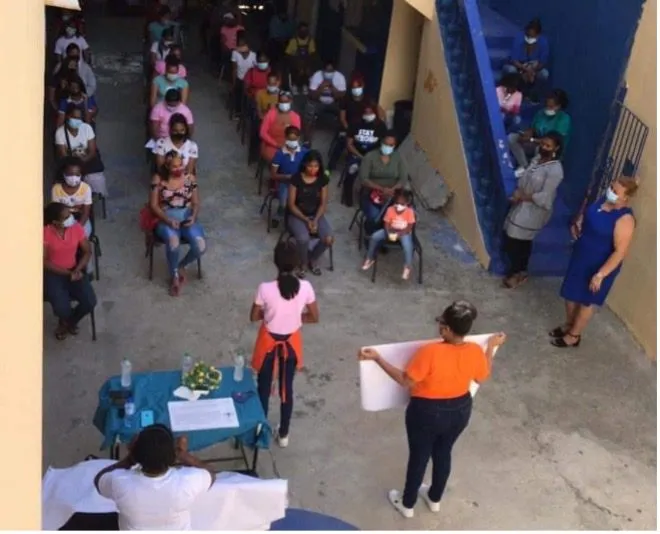 Ambassadors training young girls