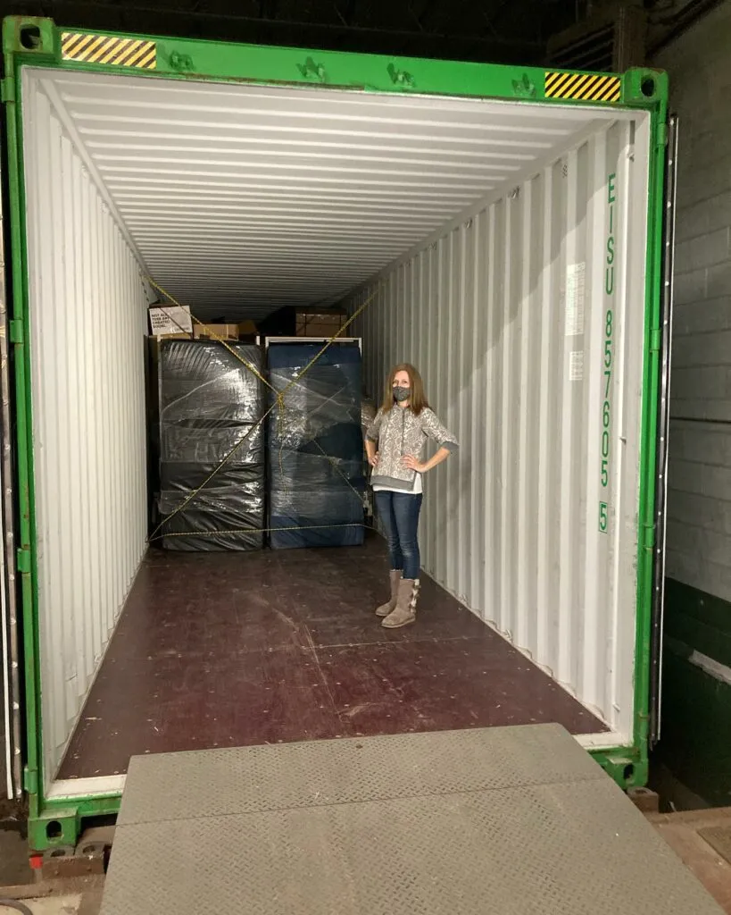 Audra Meyer in a container