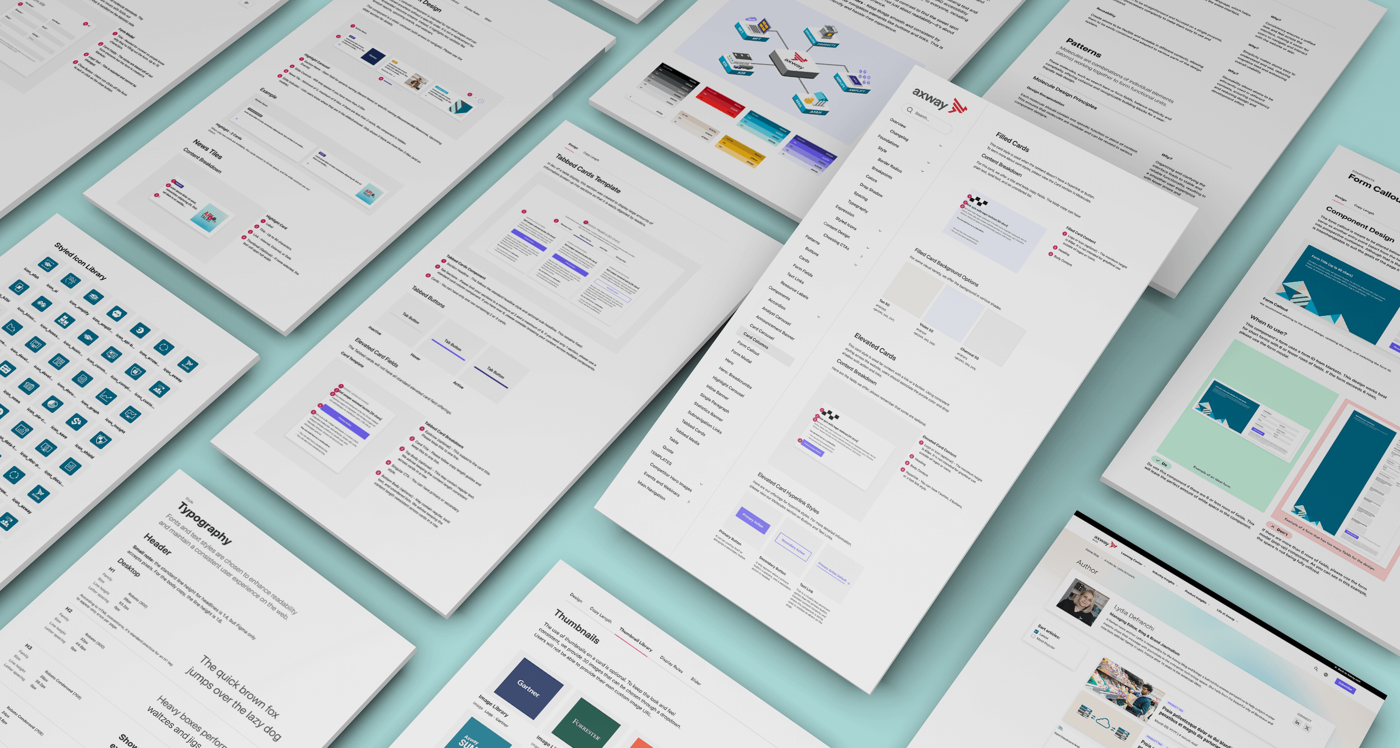 Screens taken from design system showcasing breadth of work