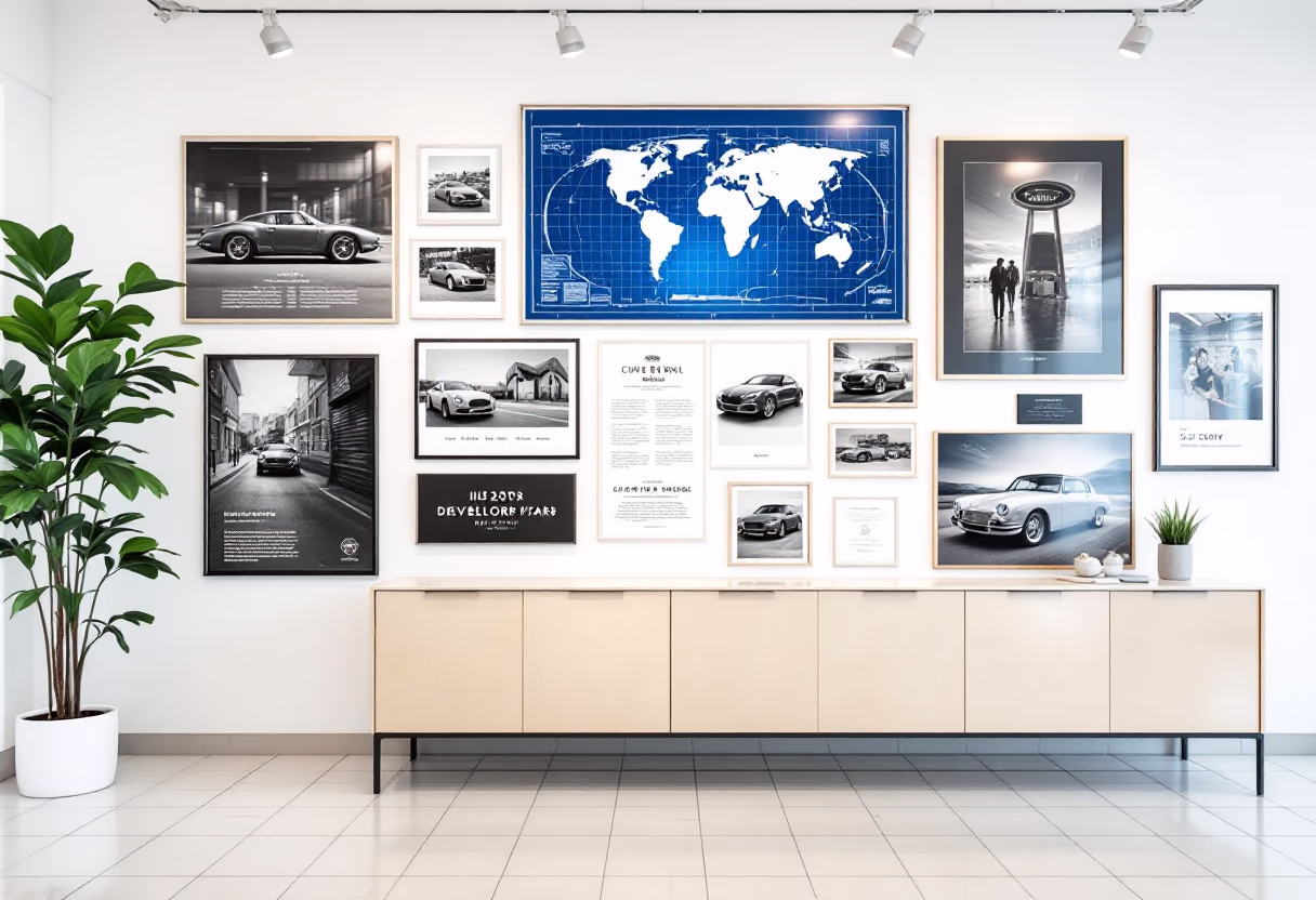 image of dealership history wall
