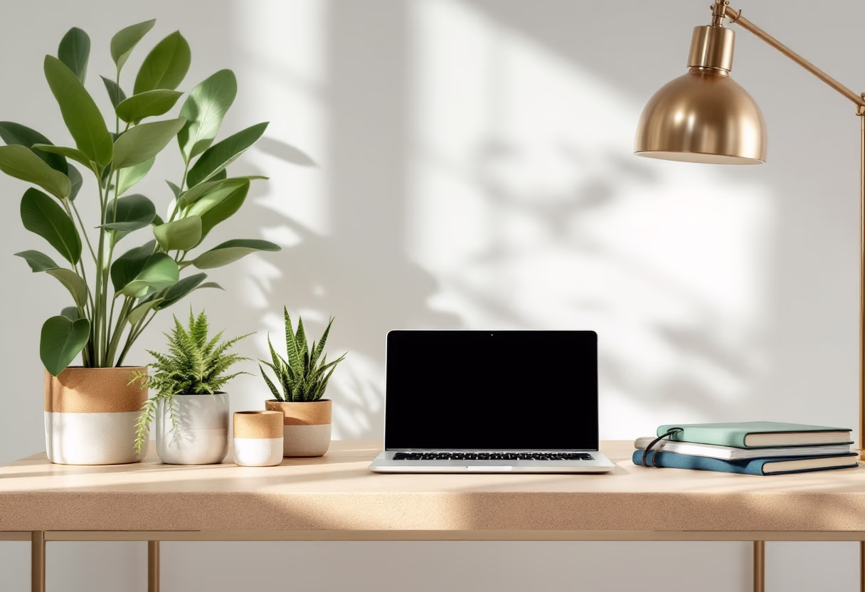 [background image] image of an ecofriendly workspace