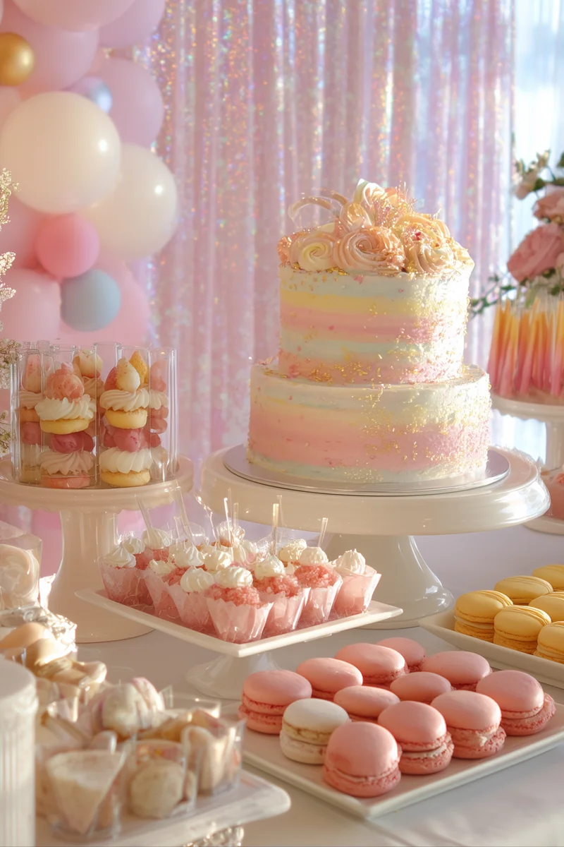 Closeup of Various Birthday Themed Sweets on Table