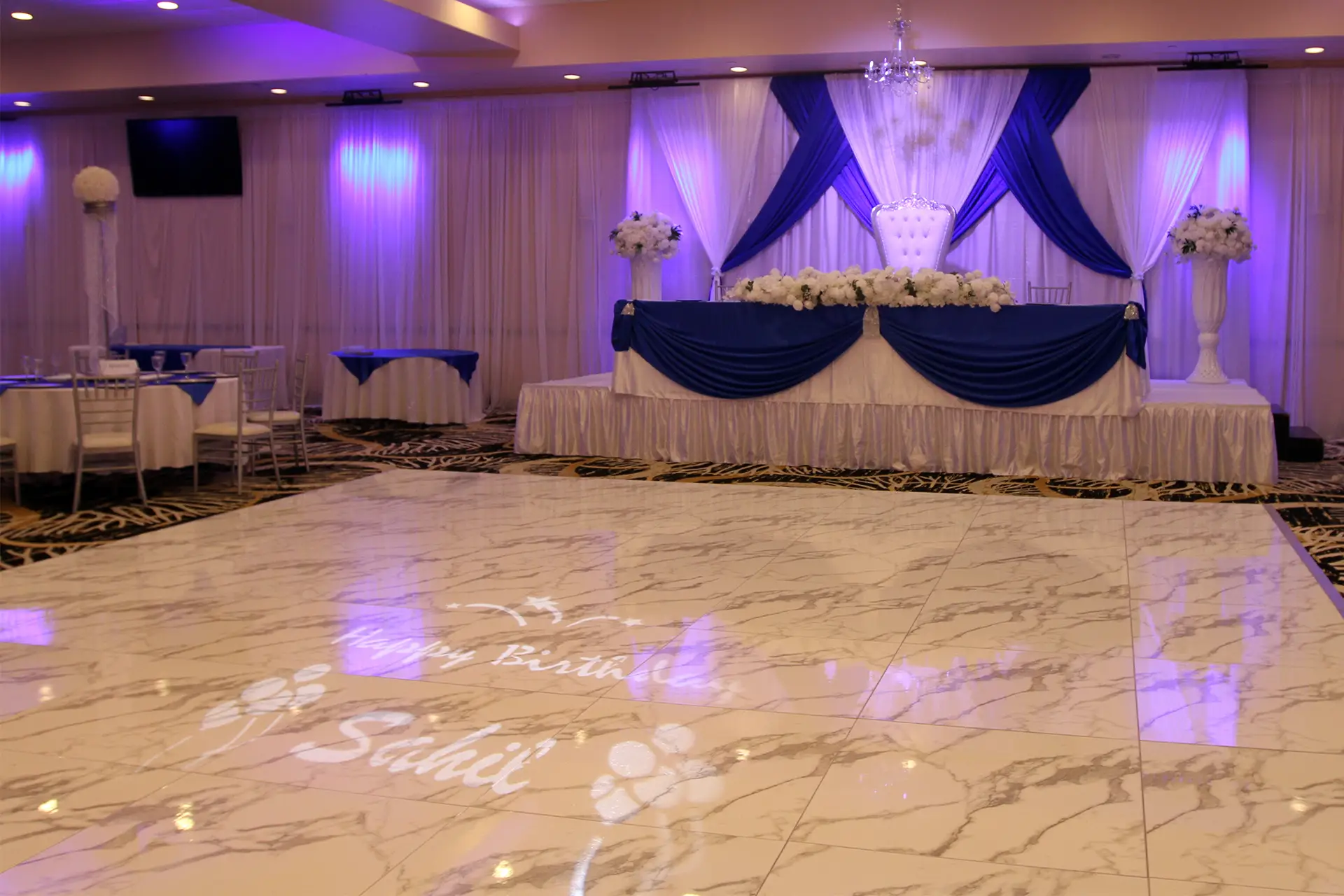 Prominent Dance-floor by Head Table in Venue Ballroom