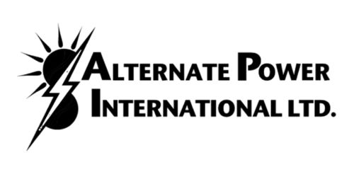 Logo of Alternate Power International Ltd with sun and lightning bolt icon.