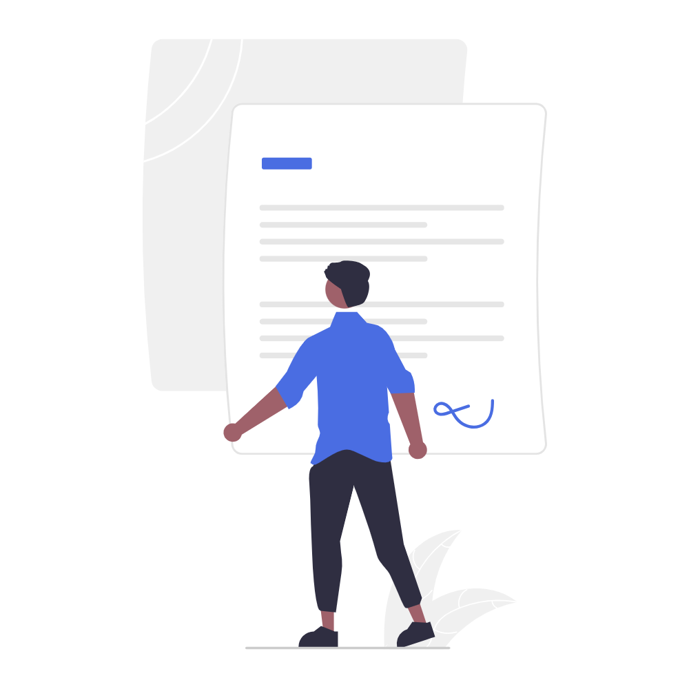 Illustration representing pre-built policy templates with plain language documentation and automatic tracking