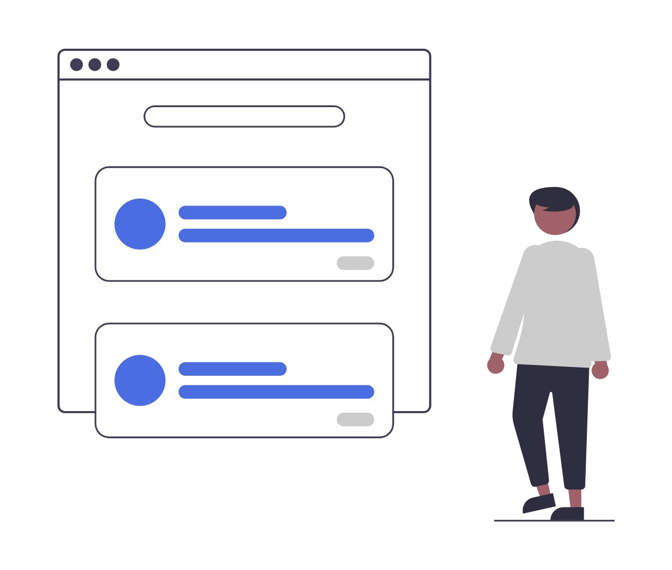 Illustration representing employee onboarding and offboarding processes with security checklists and access management