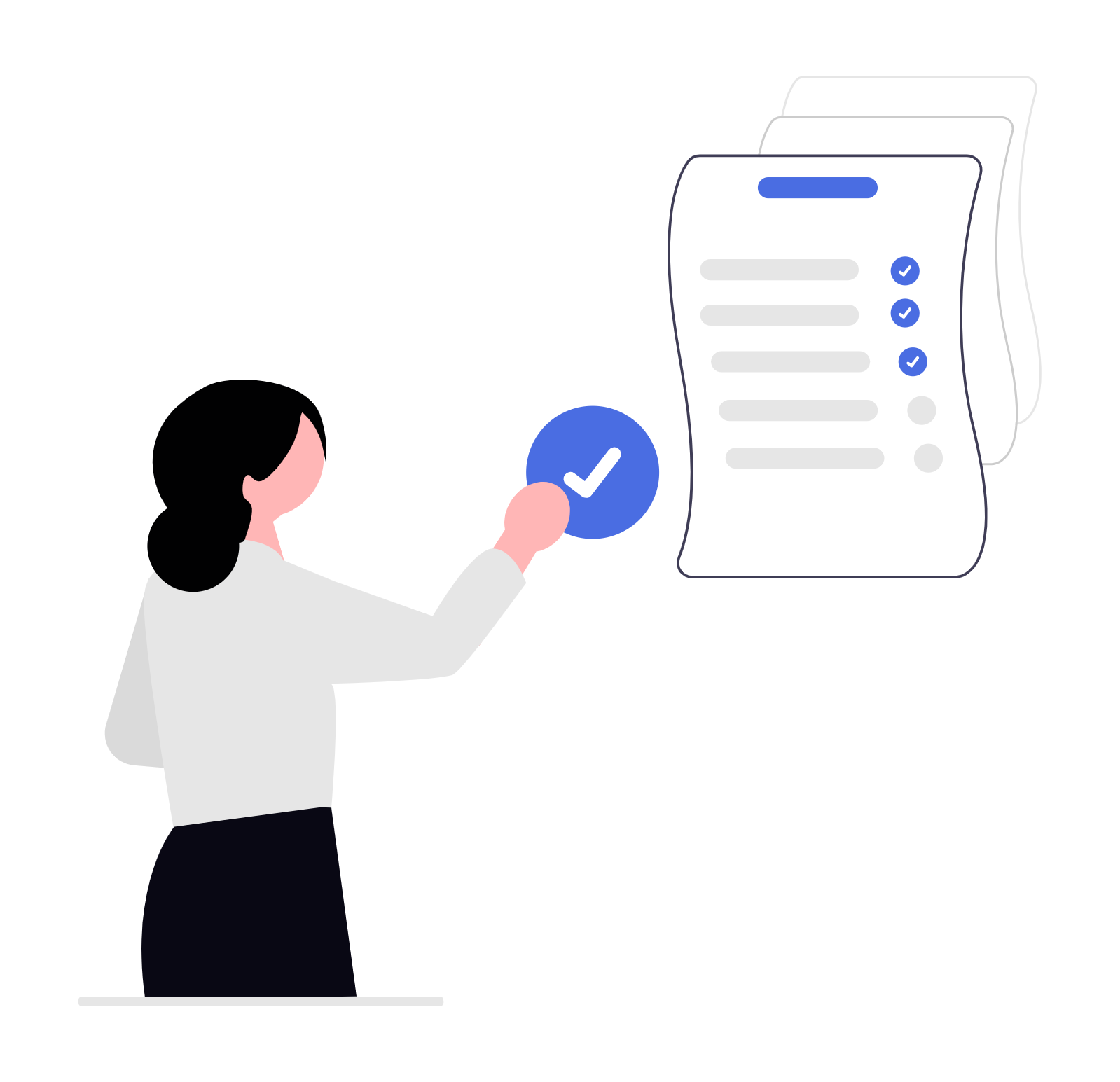 Illustration representing business continuity guidance with incident logging and recovery checklists
