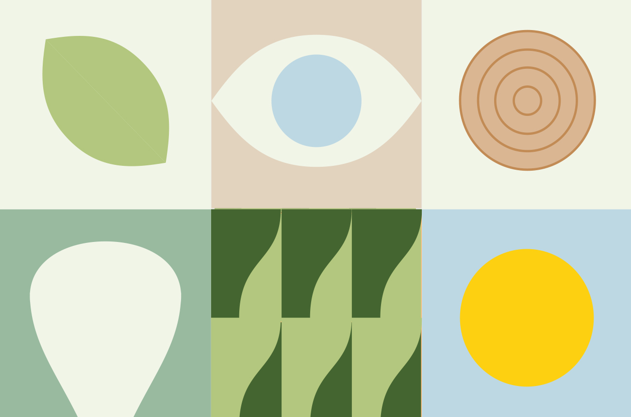 Set van kleurrijke pictogrammen die duurzaamheid, natuur en gemeenschap uitbeelden, ontwikkeld door Studioplay® voor de tender van Timpaan en Urban Sync.
