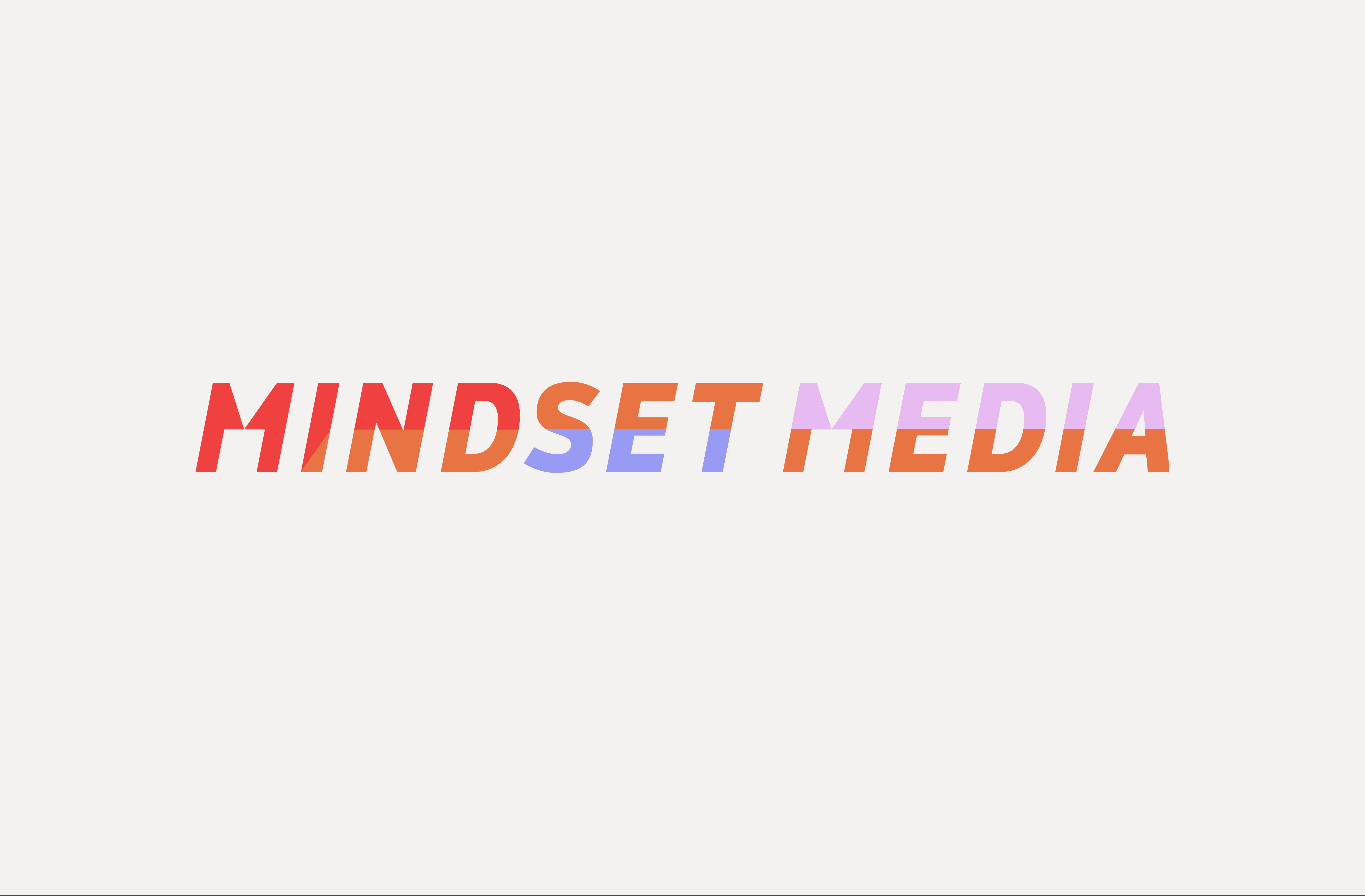 Logo-animatie van Mindset Media, ontworpen door StudioPlay®. Het toont de merknaam in rode typografie op een witte achtergrond als onderdeel van de nieuwe visuele identiteit.