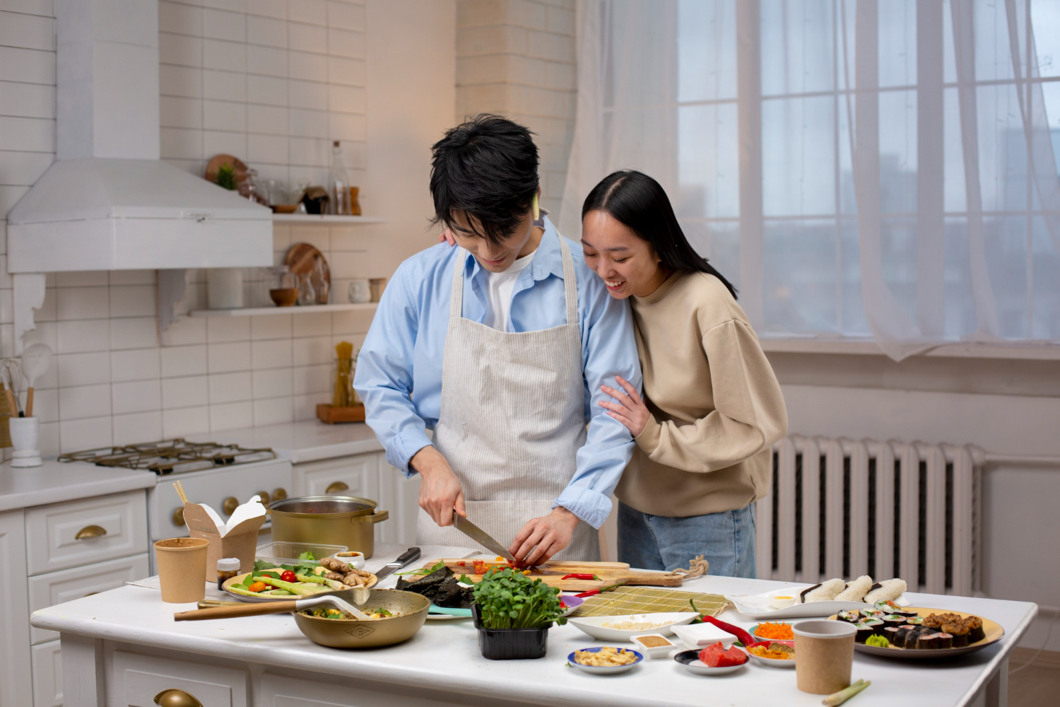 lovely couple in kitchen