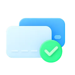 A green check mark and a blue check mark.