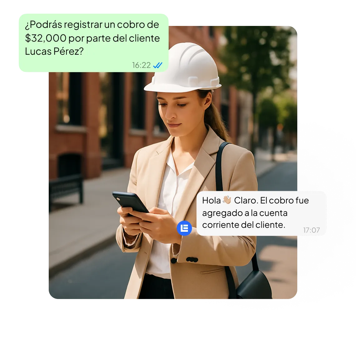 A woman sending messages
