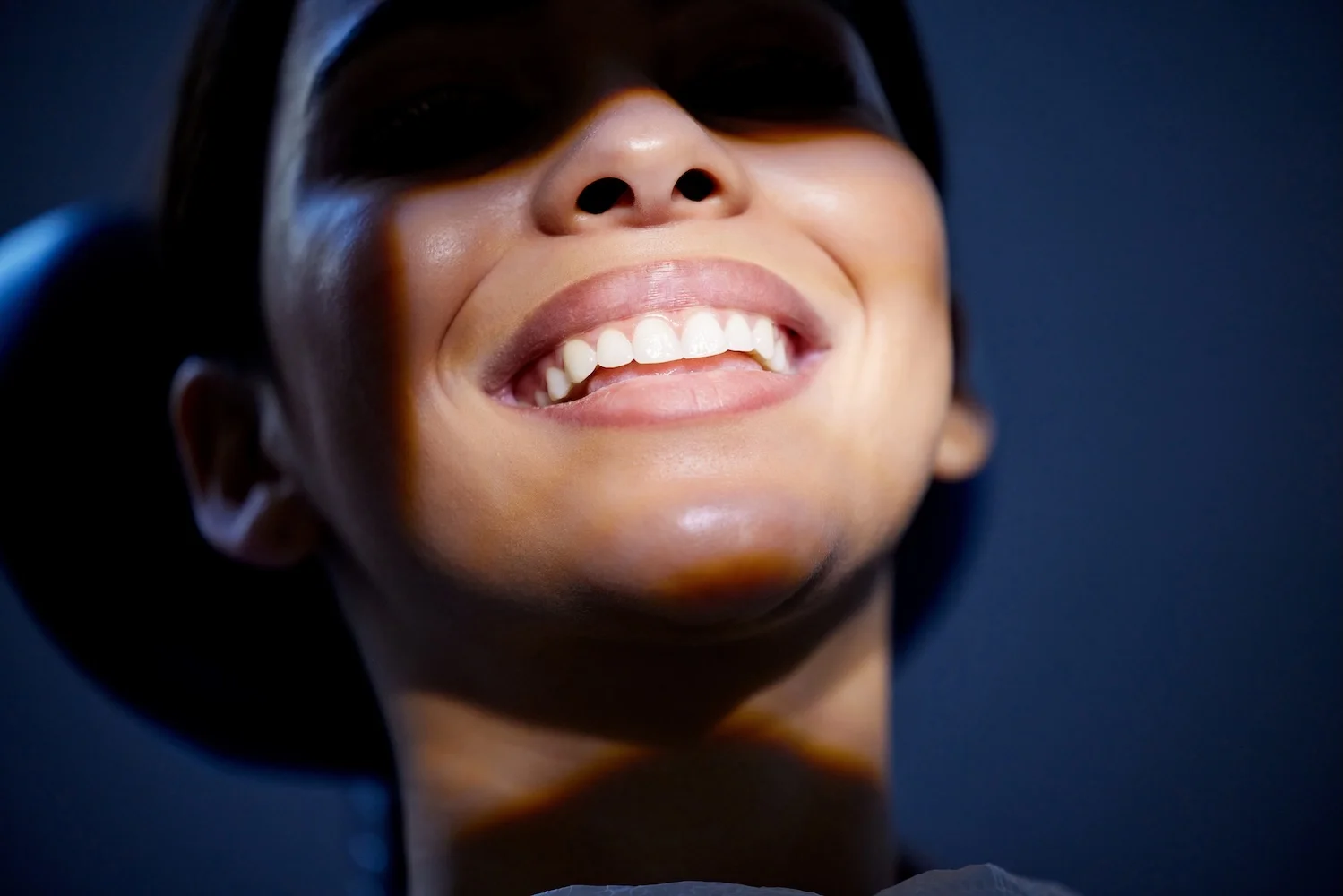 African Woman Smiling in a Dentist.