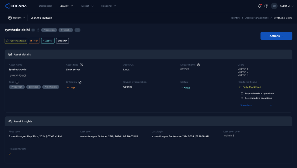 asset details