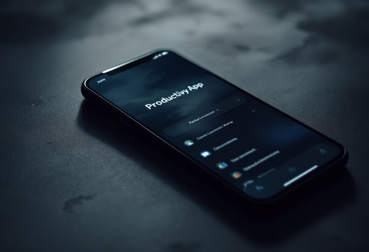 [digital project] image of a mobile device with a productivity app (for a productivity tools business)
