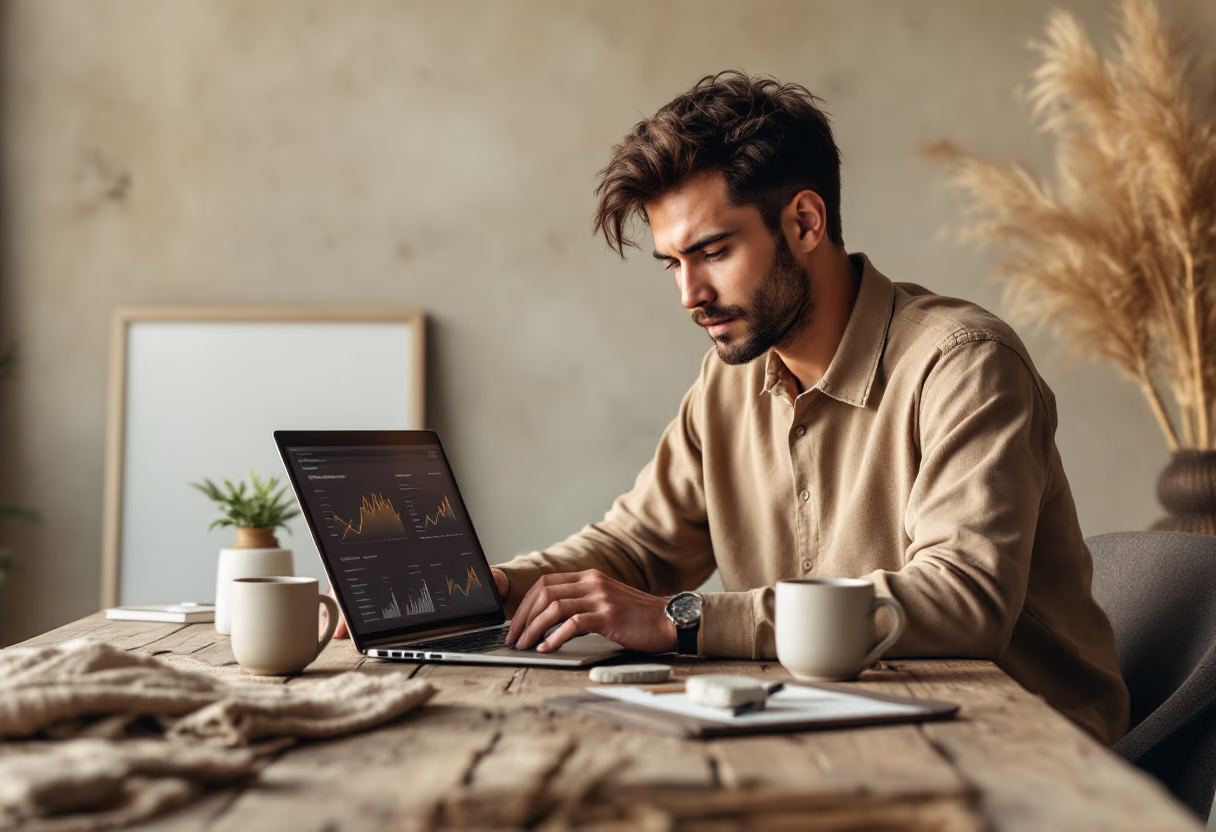 image of business professional reviewing analytics (for a hr tech)