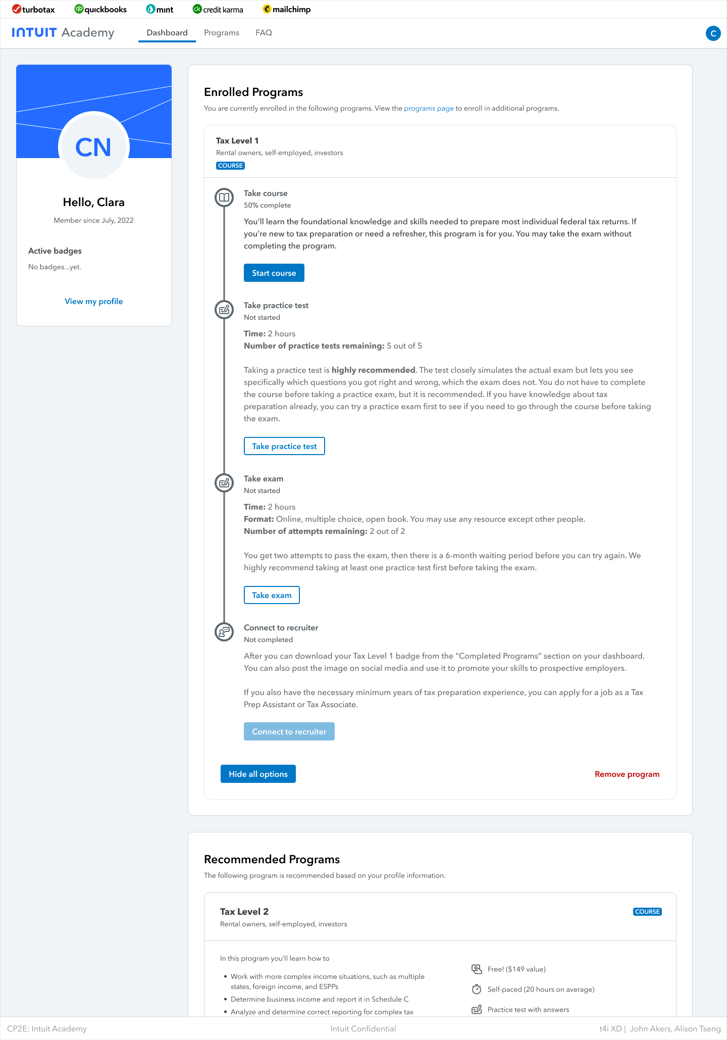 Original Tax programs page