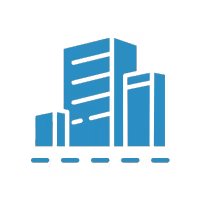 Business buildings icon
