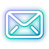Neon Style Envelope Icon for email.