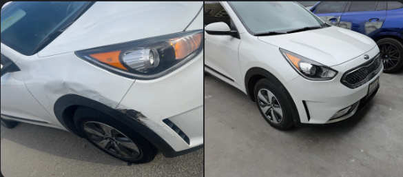 Before and after of car repair at nb collision center in north hollywood los angeles