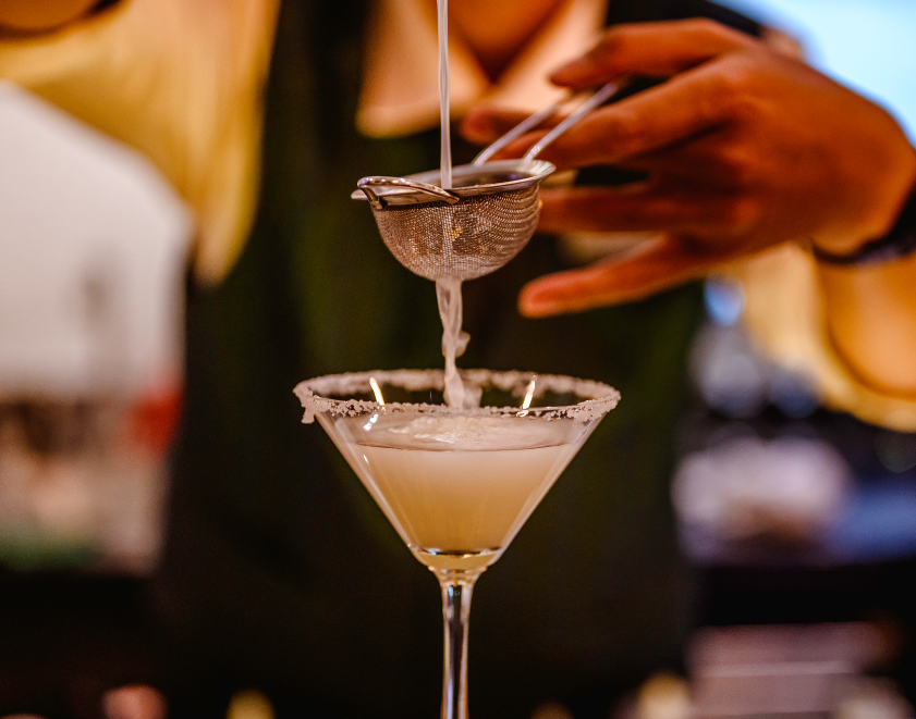 Bartender making a cocktail