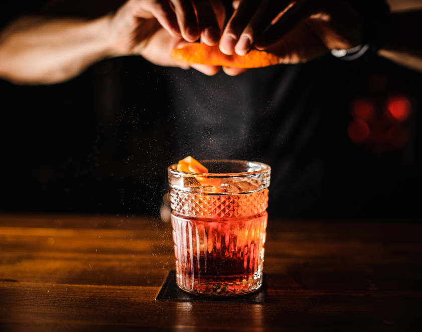 Bartender making an Old Fashioned