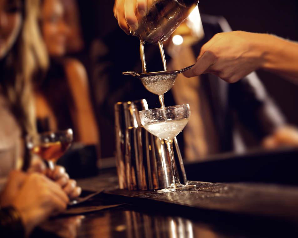 Bartender making a custom cocktail