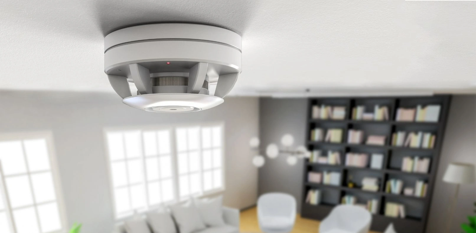 Photo of a smoke alarm installed at home