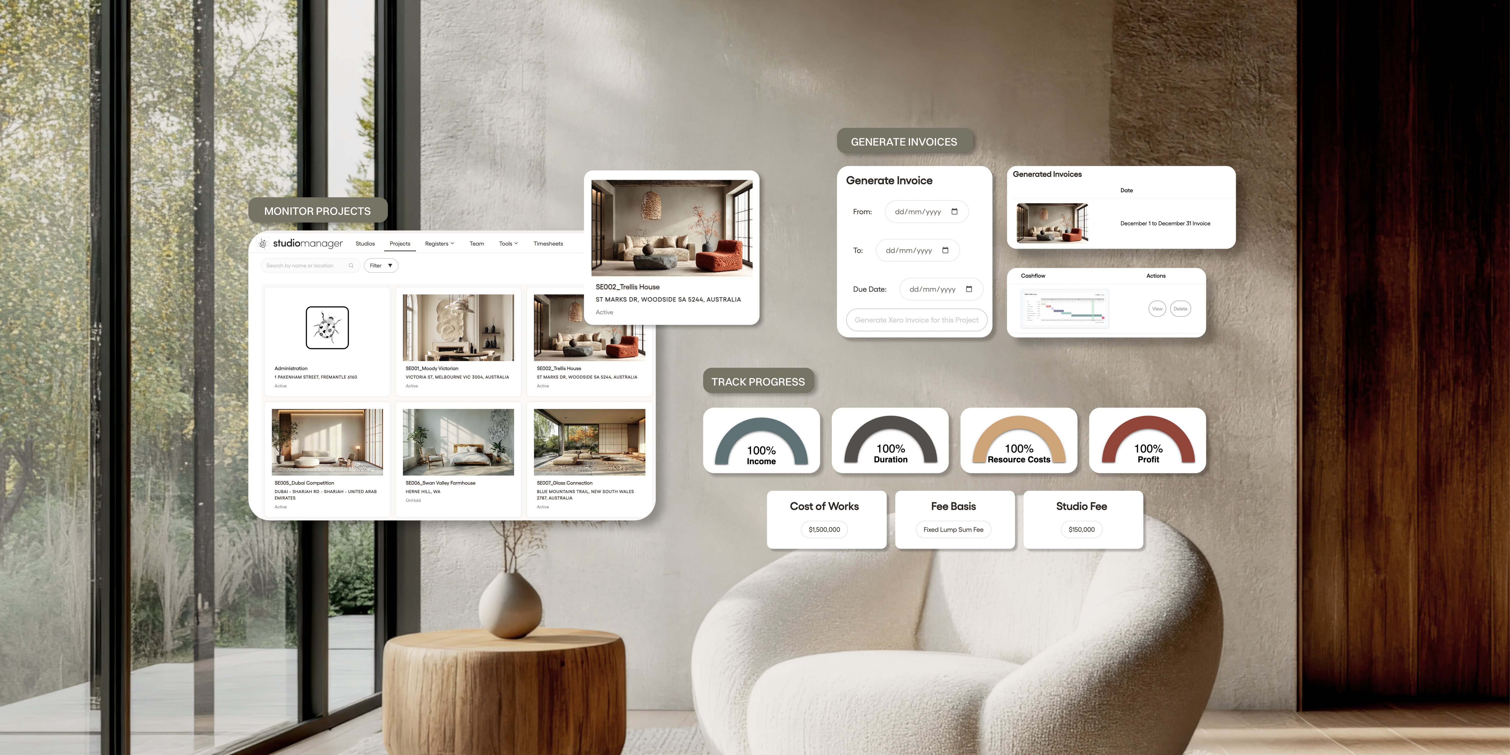Studio Manager platform features, crafted with designers, for designers