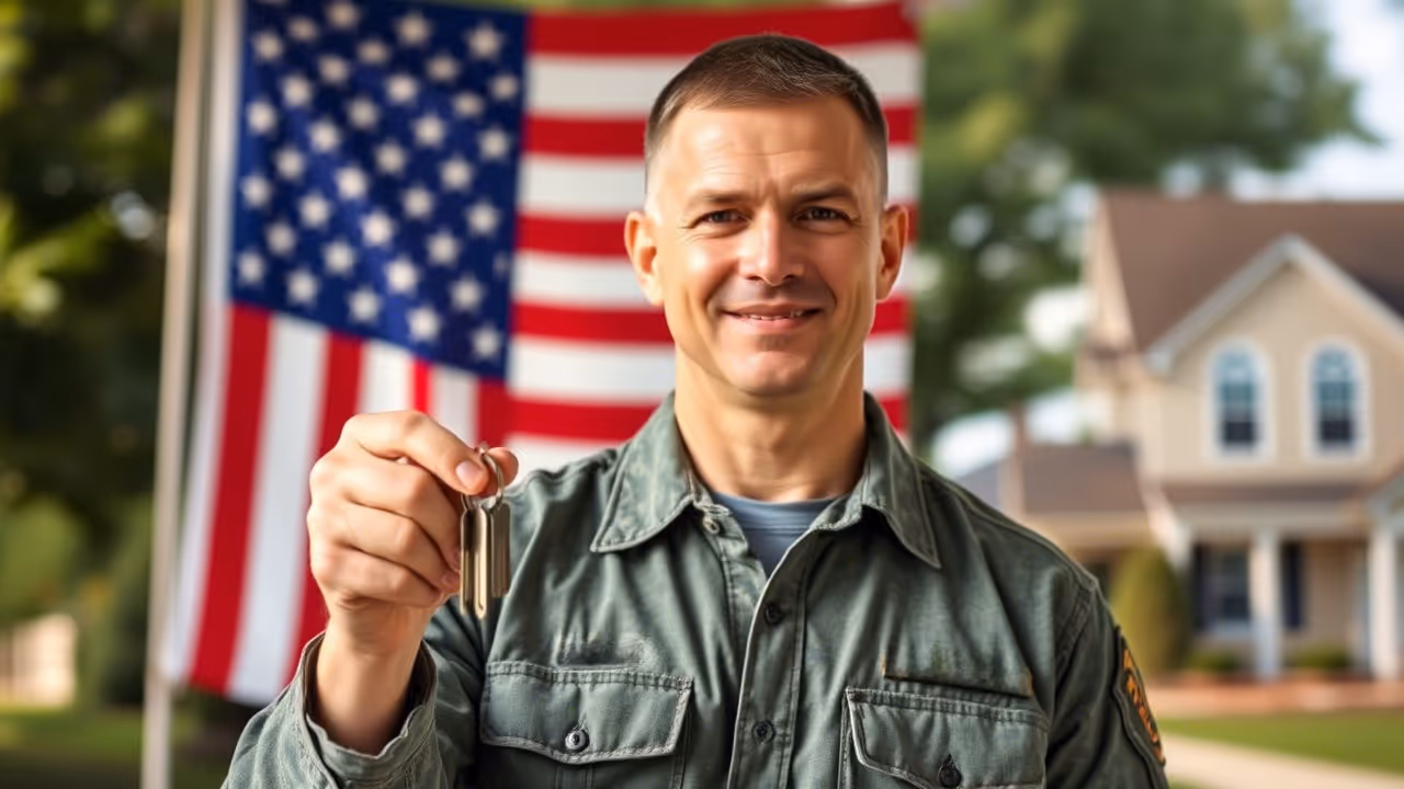 A 70% VA disability rating letter and home loan documents are displayed to depict benefits and exemptions provided to veterans in 2025.