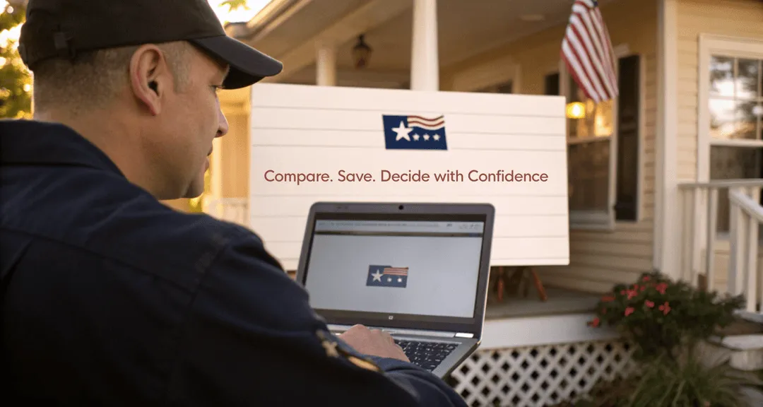 Navy Federal VA loan rates being compared by a veteran, with interest rates and eligibility details reviewed for a home purchase.