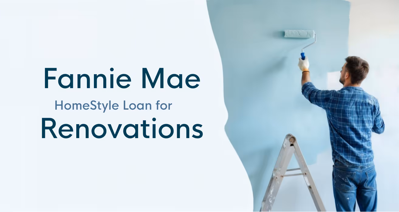 Fannie Mae HomeStyle Loan documents are placed with renovation tools and house plans, as funds are being applied to home upgrades.
