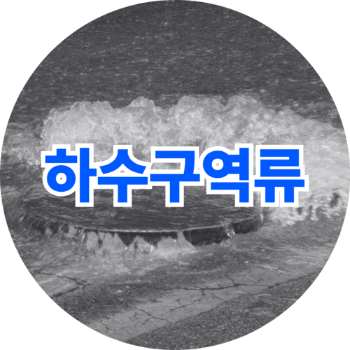 도로 하수구에서 물이 역류하는 장면 이미지