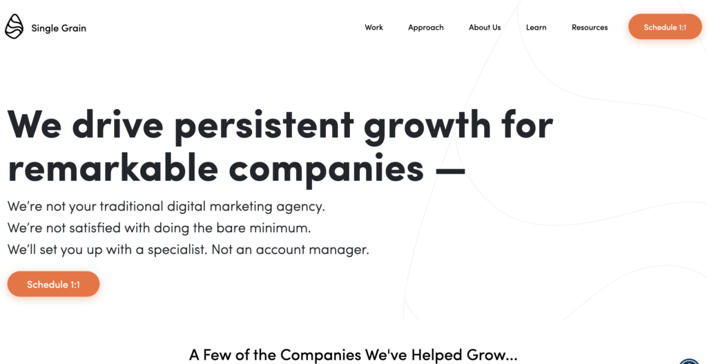 Single Grain Home Page