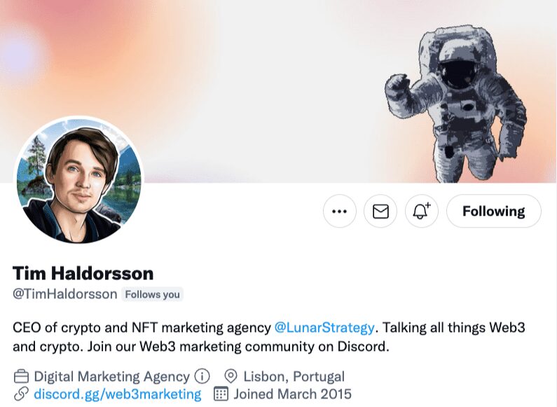 Tim Haldorsson Twitter