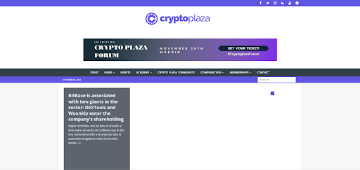 Crypto Plaza home page - Top 5 Spanish crypto & web3 publications