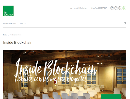 Inside Blockchian homepage - Top 5 Spanish crypto & web3 publications