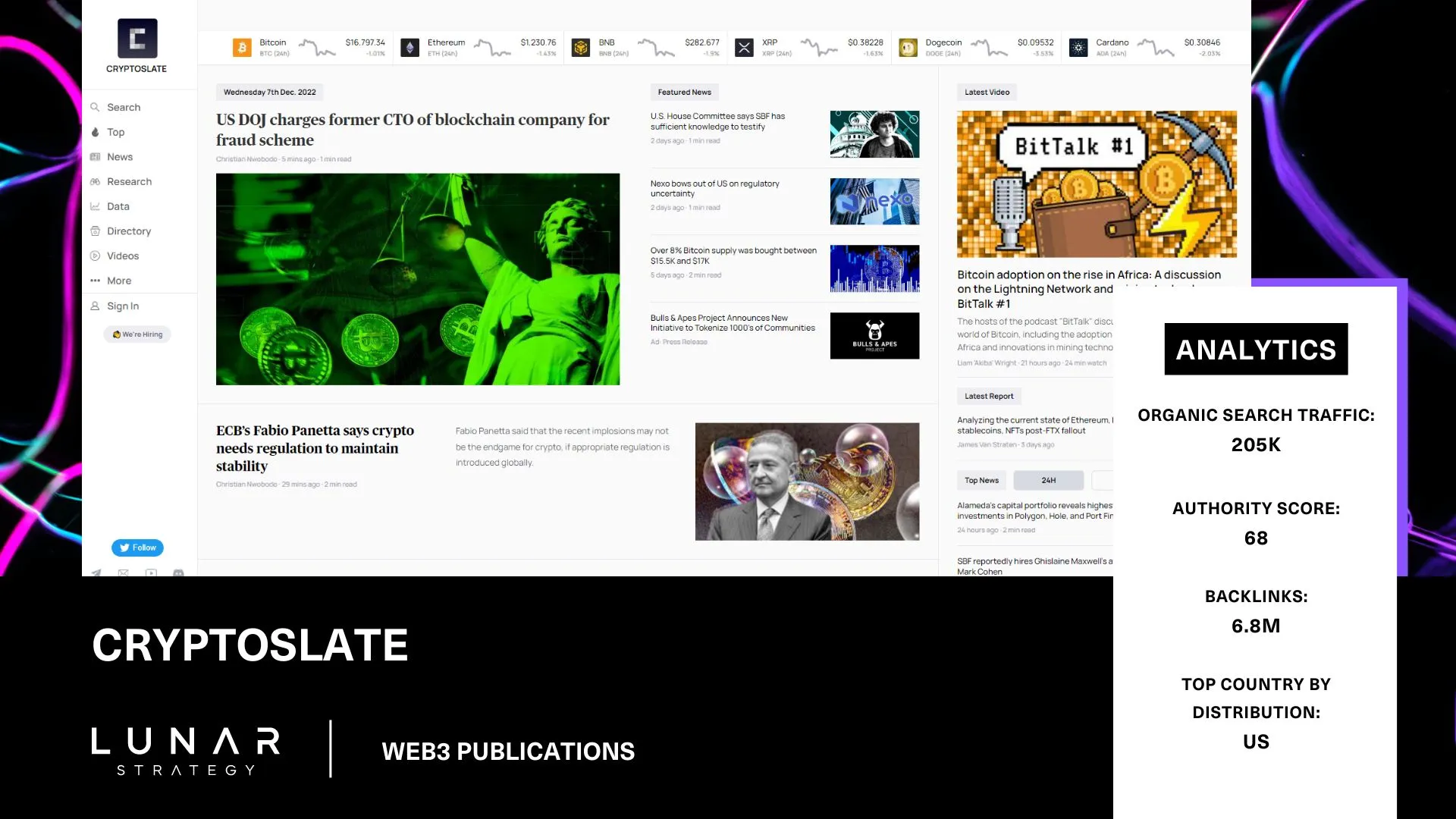 cryptoslate homepage